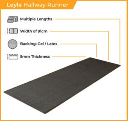 Leyla Hallway Runner Rug - Hardwearing, Non-Slip & Durable Carpet For Hall, Kitchen & Corridor - thumbnail 2