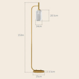 Homcom Modern Standing Lamp With Glass Lampshade, Foot Switch For Bedroom - thumbnail 3