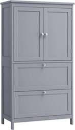 Songmics Cabinet, Storage Unit, Bathroom And Kitchen Storage Organizer, Freestanding, 2 Drawers And 2 Doors, Dove Grey - thumbnail 6