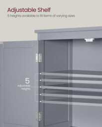 Songmics Cabinet, Storage Unit, Bathroom And Kitchen Storage Organizer, Freestanding, 2 Drawers And 2 Doors, Dove Grey - thumbnail 4