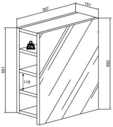 Vcm Bathroom Furniture Mirror Cabinet Mirror Flandu L - thumbnail 5