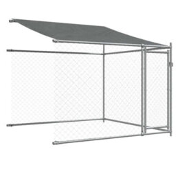 Walplus Grey Dog Cage With Roof And Doors 6X2X2 M Galvanised Steel Outdoor Kennel Run Pen - thumbnail 8