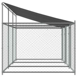Walplus Grey Dog Cage With Roof And Doors 6X2X2 M Galvanised Steel Outdoor Kennel Run Pen - thumbnail 5