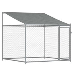 Walplus Grey Dog Cage With Roof And Doors 6X2X2 M Galvanised Steel Outdoor Kennel Run Pen - thumbnail 7