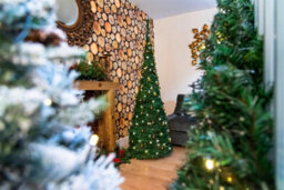 Shatchi 6Ft Prelit Pop Up Christmas Tree With Warm White Led Lights And Gold Baubles - thumbnail 2