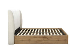 Birlea Double Ottoman Bed Frame White Wooden Boucle Halfden 4Ft 6 135Cm - thumbnail 8