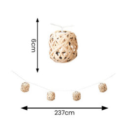 Valuelights 10 X Battery Operated Outdoor Rattan Wicker Ball Garden String Lights - thumbnail 4
