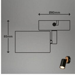Black Wood Led Wall Light Adjustable Gu10 Reading Spotlight - thumbnail 2