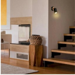 Black Wood Led Wall Light Adjustable Gu10 Reading Spotlight - thumbnail 4