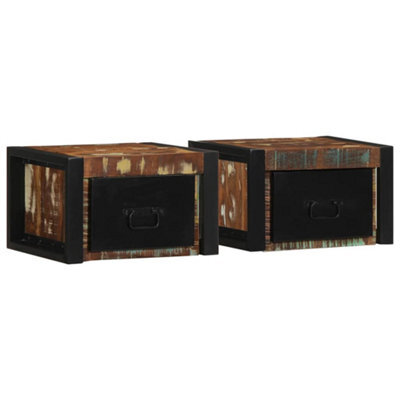 Berkfield Bedside Cabinets 2 Pcs Multicolour 40X35X25 Cm Solid Wood Reclaimed - image 1
