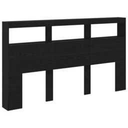 Walplus Headboard Cabinet With Led Black Oak 180X17X102 Cm - thumbnail 6
