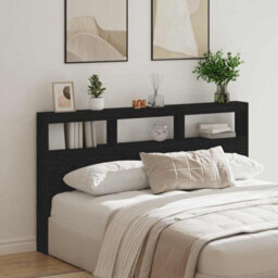 Walplus Headboard Cabinet With Led Black Oak 180X17X102 Cm - thumbnail 4