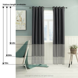 Walplus Furinno Collins Blackout Curtain 52X84 In. 1 Panel, Dark Grey - thumbnail 7