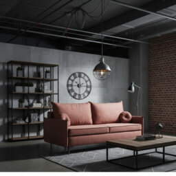 Leon M 3 Seater Sofa Bed With Storage Cushions Upholstered Back 216 Cm Sleeping Area 200 140 Cm Dusty Pink - thumbnail 2