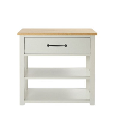 Homestylestore Antique White And Oak 840mm Bathroom Cloakroom Vanity Unit And Black T Bar Handle - image 1
