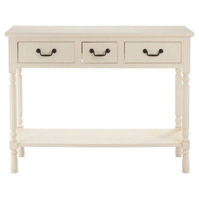 Orsina Pearl White Console Table For Hallway, Pine Wood  Wood Table For Home Décor With 3 Drawers - image 1