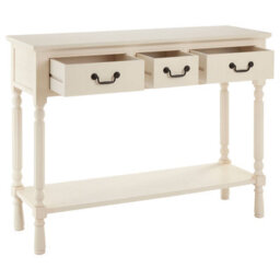 Orsina Pearl White Console Table For Hallway, Pine Wood  Wood Table For Home Décor With 3 Drawers - thumbnail 6