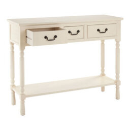 Orsina Pearl White Console Table For Hallway, Pine Wood  Wood Table For Home Décor With 3 Drawers - thumbnail 5
