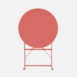 Sweeek - Folding Metal Bistro Garden Table Diam.60Cm Seats 2 Emilia 60Cm Terracotta 60X60X71 Cm - thumbnail 5