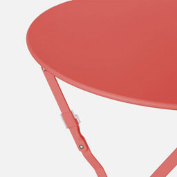 Sweeek - Folding Metal Bistro Garden Table Diam.60Cm Seats 2 Emilia 60Cm Terracotta 60X60X71 Cm - thumbnail 6
