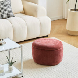 Nordlys Terracotta Bouclé Pouf With Storage Vintage Style Living Room - thumbnail 5
