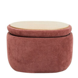 Nordlys Terracotta Bouclé Pouf With Storage Vintage Style Living Room