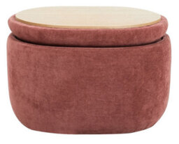 Nordlys Terracotta Bouclé Pouf With Storage Vintage Style Living Room - thumbnail 2