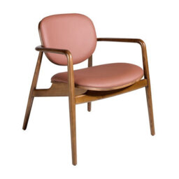Angel Cerda Taupe Leatherette And Walnut With Armrests In A Modern Design