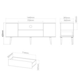 Fuji 2 Door 1 Drawer Wide Tv Unit In Kashmir Matt (Ready Assembled) - thumbnail 7