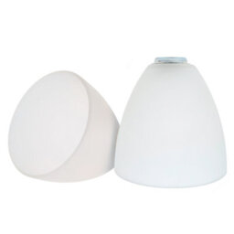 Happy Homewares Stylish Pair Of Frosted White Glass Shades With Classic Shape For E14 And E27 - thumbnail 2