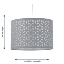 Set Of 2 Grey Laser Cut 30Cm Easy Fit Ceiling Light Shade Pendant Lightshades - thumbnail 2
