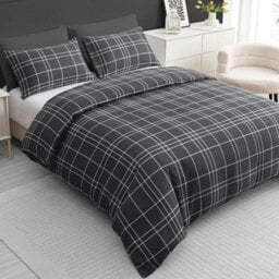 Lazzaro Luxury Microfiber Double Duvet Cover Set Reversible Bedding Sets Hypoallergenic With Zipper Closure - thumbnail 4