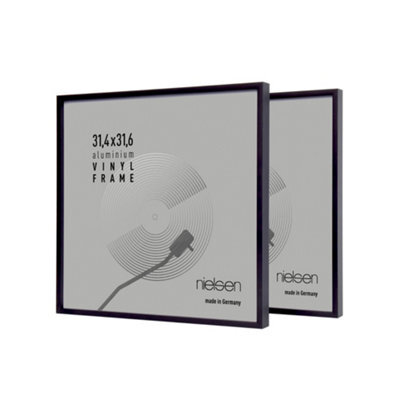 Nielsen 12In Vinyl Record Display Frames, Aluminium, Jet Matt Black, 32X33Cm - Set Of 2 - image 1