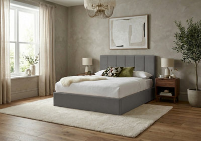 Adore Designs Stafford Plush Velvet Sleigh Bed - 3Ft Single - Grey - image 1