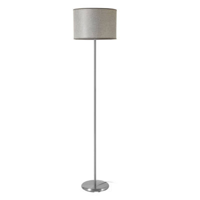 Orsina Elegant Grey Waffle Effect Shade Floor Lamp, Sturdy And Sleek Bedroom Lamp, Versatile Livingroom Lamp - image 1