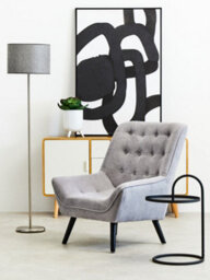 Orsina Elegant Grey Waffle Effect Shade Floor Lamp, Sturdy And Sleek Bedroom Lamp, Versatile Livingroom Lamp - thumbnail 8