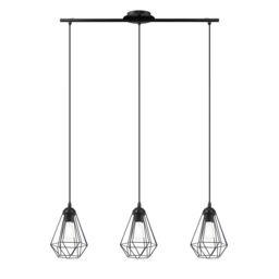 GoodHome Smertrio Matt Black 3 Lamp Pendant Ceiling Light, (Dia)175mm - thumbnail 3