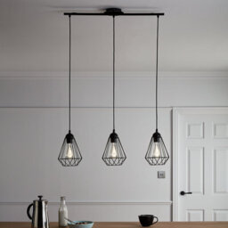 GoodHome Smertrio Matt Black 3 Lamp Pendant Ceiling Light, (Dia)175mm - thumbnail 1