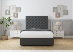"Comfort Winslow Graphite Tweed Divan Bed Base 4 Drawers - 26"" Strutted  6' Super King" - thumbnail 1