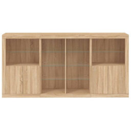 Berkfield Sideboard With Led Lights Sonoma Oak 202X37X100 Cm - thumbnail 6