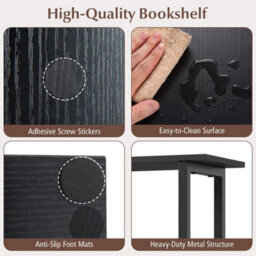 5-Tier Modern Bookshelf Tall S-Shaped Geometric Bookcase - thumbnail 4