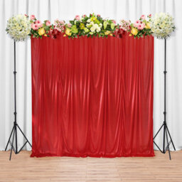Neel Blue 3X3 M Ice Silk Backdrop Curtain Photography Scenery For Christmas Events Decor, Red - thumbnail 6