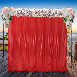 Neel Blue 3X3 M Ice Silk Backdrop Curtain Photography Scenery For Christmas Events Decor, Red - thumbnail 5