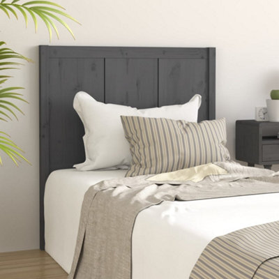 Berkfield Bed Headboard Grey 80.5X4X100 Cm Solid Pine Wood - image 1