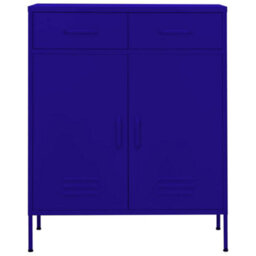Berkfield Sturdy Storage Cabinet Navy Blue 80X35X101.5 Cm Steel