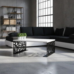 Modern Coffee Table Pales Black Matt With White Gloss - thumbnail 2