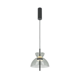Luminosa Lighting Luminosa Bangkok Ii Modern 25Cm Dome Pendant Ceiling Light Black 3000K 1300Lm Grey Shade - thumbnail 1