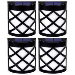 Taylor & Brown 4 Pack Solar Fence Lights, 6 Led Waterproof Outdoor Lamps For Garden, Patio, Yard, Stairs, Wall, Gate