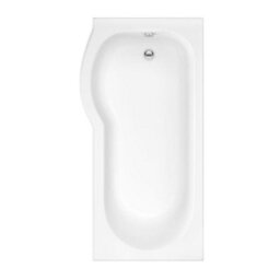 Homestylestore White 1675 X 850mm Bathroom Left Hand Curved P Shape Shower Bath With Screen, Side And End Panels - thumbnail 2