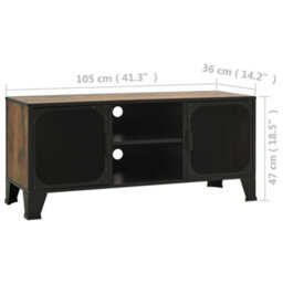 Walplus Tv Cabinet Rustic Brown 105X36X47 Cm Metal And Mdf - thumbnail 9